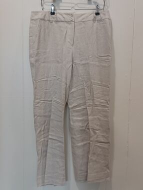 Style & Co. Beige Linen Straight-Leg Pants